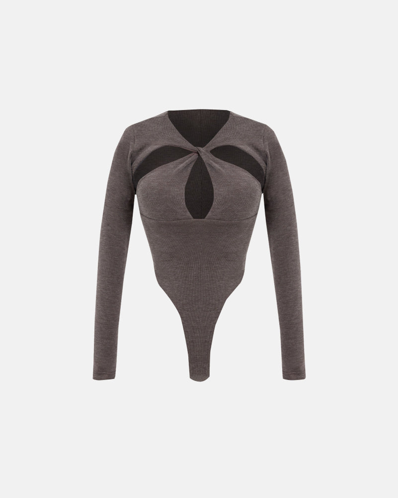 Bodysuit Women Undergold Basics Oval Braided Brown Body