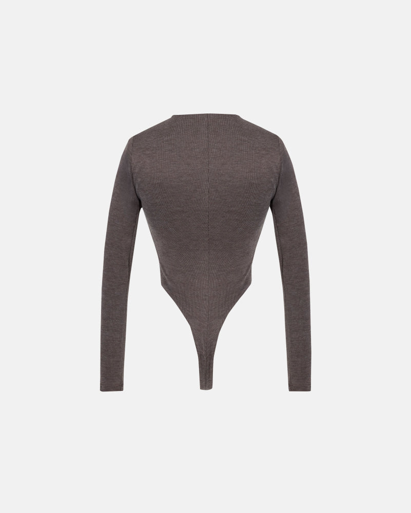 Bodysuit Women Undergold Basics Oval Braided Brown Body