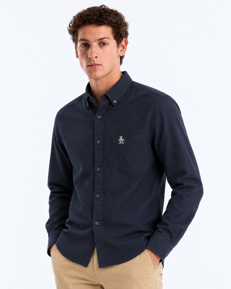 Camisa Azul Hombre Manga Larga Penguin - Camisas