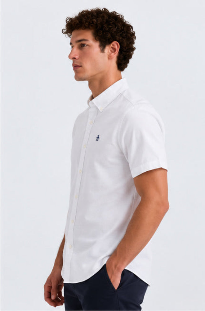 Camisa Blanca Hombre Manga Corta Penguin - Camisas