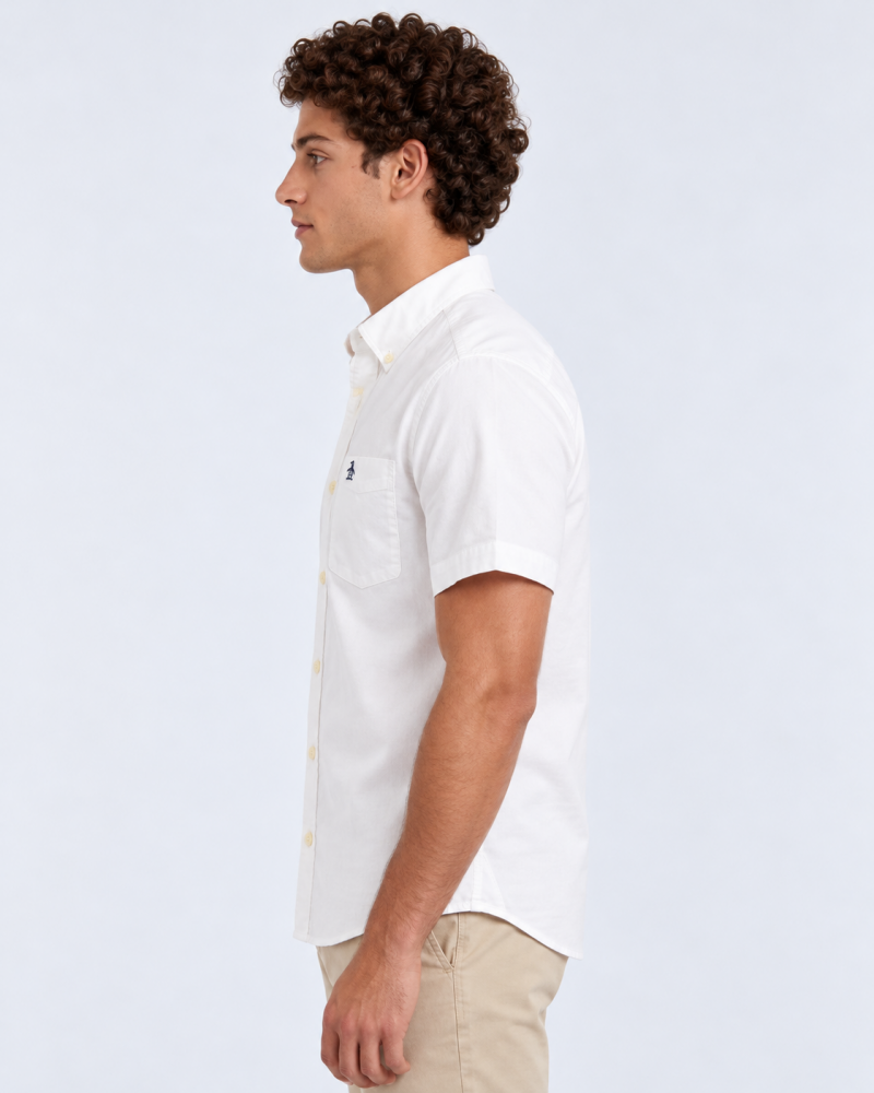 Camisa Blanca Hombre Manga Corta Penguin - Camisas
