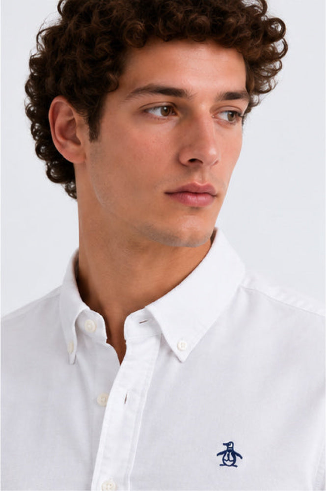 Camisa Blanca Hombre Manga Corta Penguin - Camisas