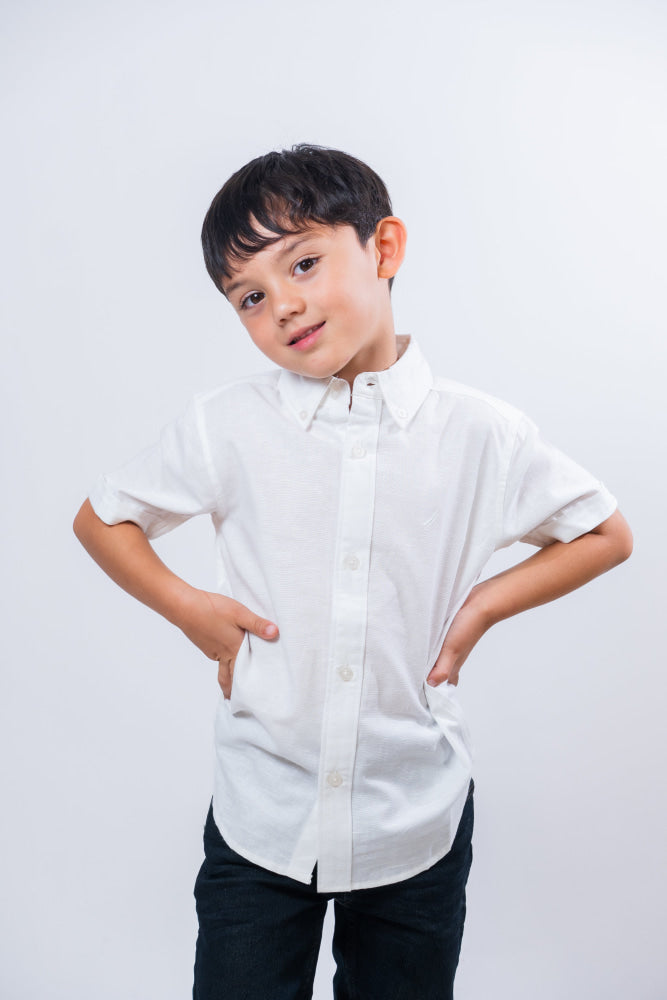 Camisa Manga Corta De Lino Little Kids Nautica - Camisa Kids