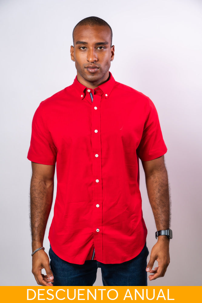 Camisa Manga Corta Hombre Nautica Classic Fit - Camisas
