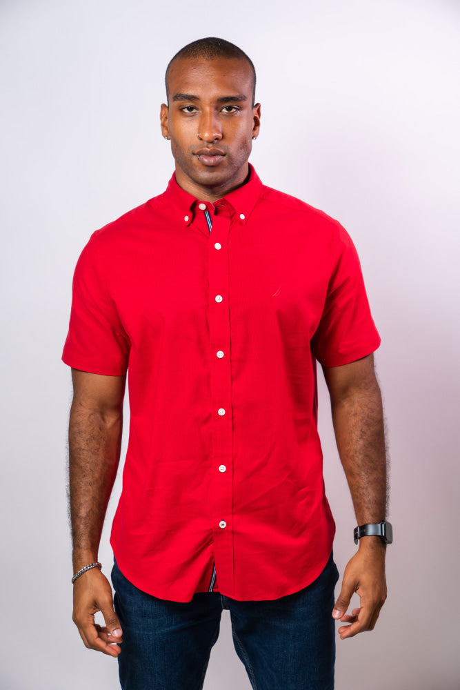 Camisa Manga Corta Hombre Nautica Classic Fit - Camisas
