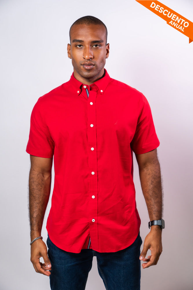 Camisa Manga Corta Hombre Nautica Classic Fit - Camisas