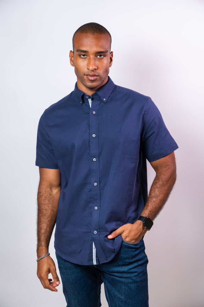 Camisa Manga Corta Hombre Nautica Classic Fit - Camisas