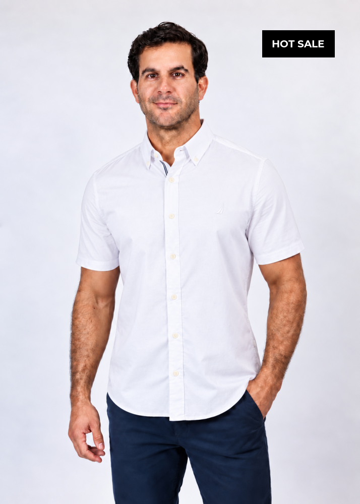 Camisa Manga Corta Hombre Nautica Classic Fit - Camisas