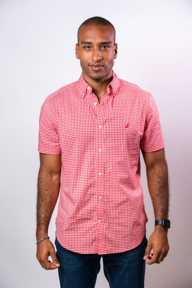 Camisa Manga Corta Hombre Nautica Classic Fit - Camisas