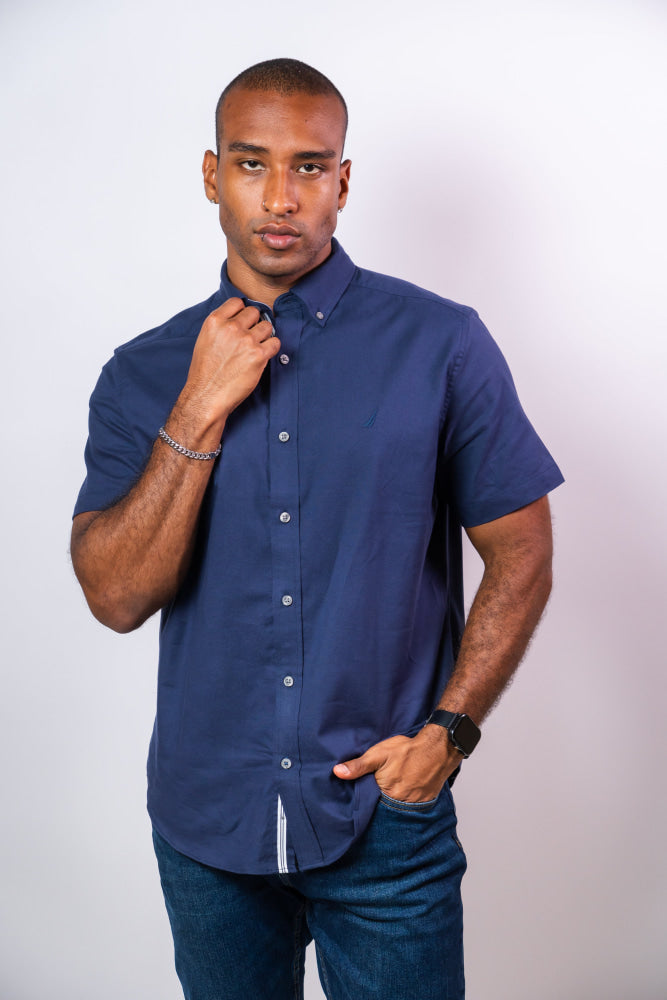 Camisa Manga Corta Hombre Nautica Classic Fit - Camisas