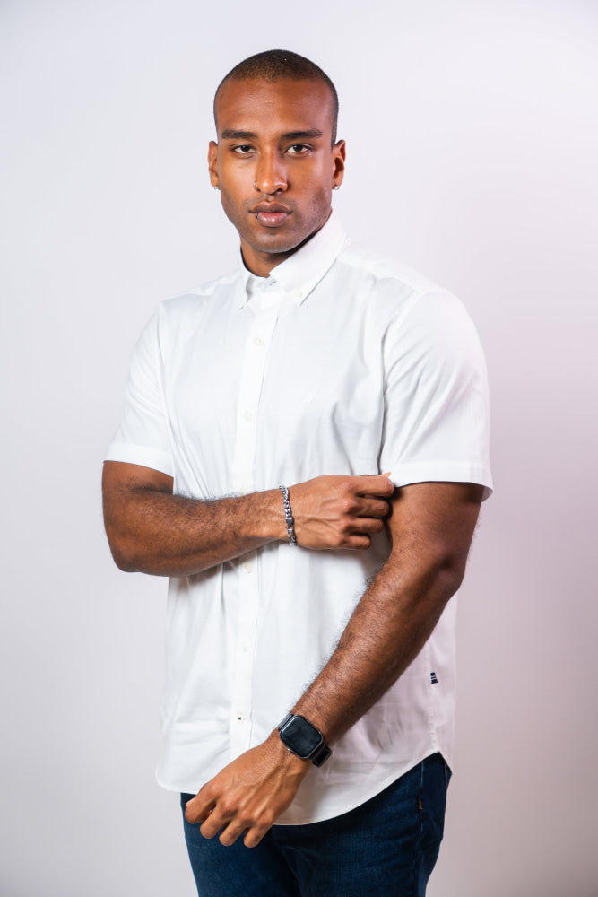 Camisa Manga Corta Hombre Nautica Classic Fit - Camisas