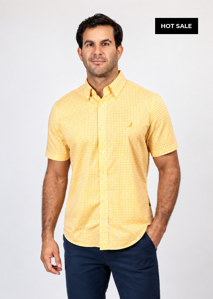 Camisa Manga Corta Hombre Nautica Classic Fit - Camisas