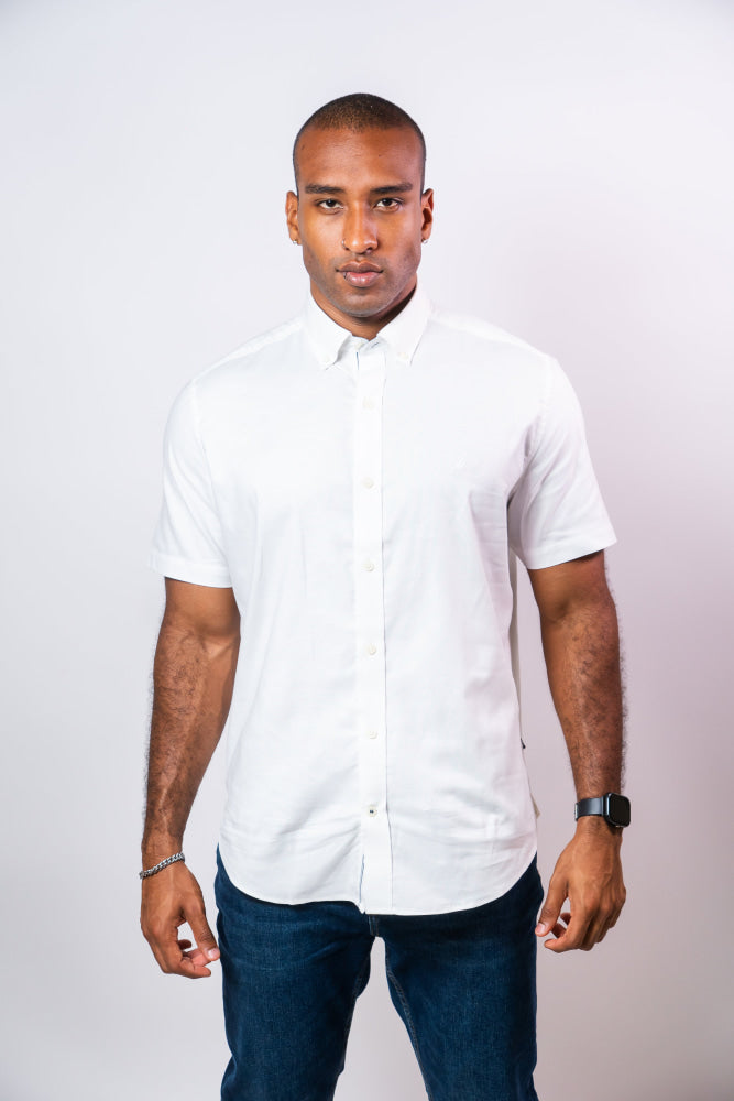 Camisa Manga Corta Hombre Nautica Classic Fit - Camisas
