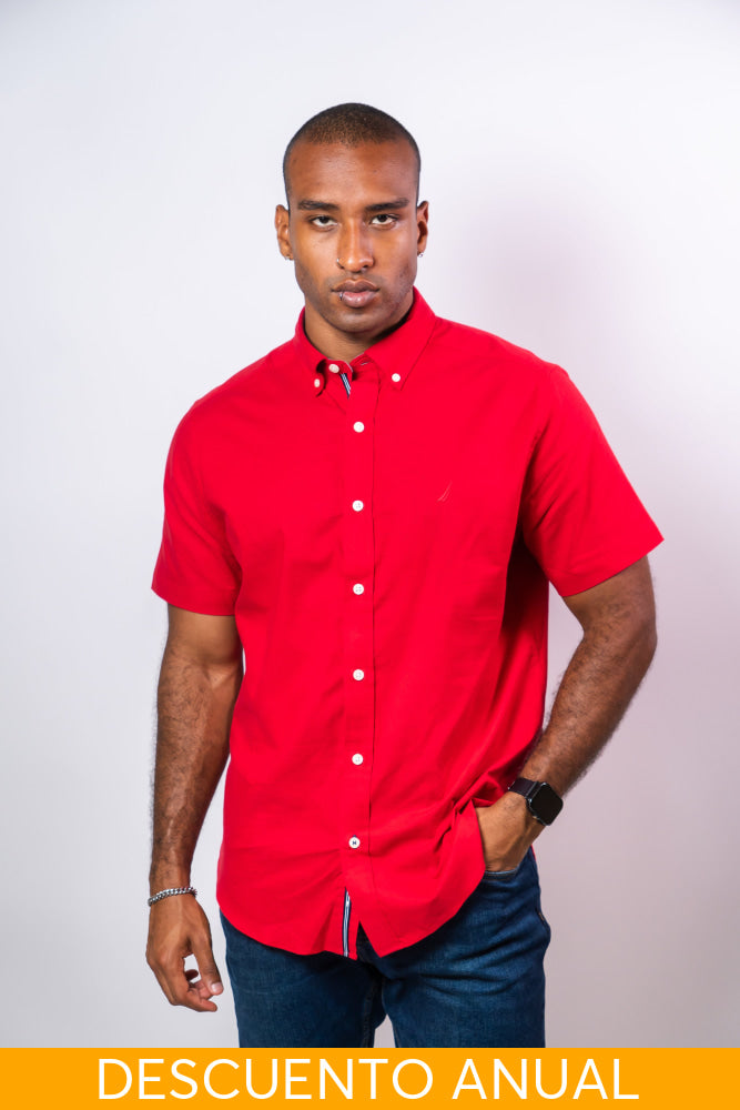 Camisa Manga Corta Hombre Nautica Classic Fit - Camisas