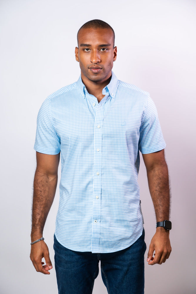 Camisa Manga Corta Hombre Nautica Classic Fit - Camisas
