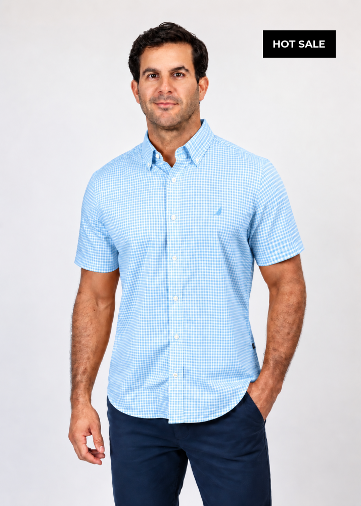 Camisa Manga Corta Hombre Nautica Classic Fit - Camisas