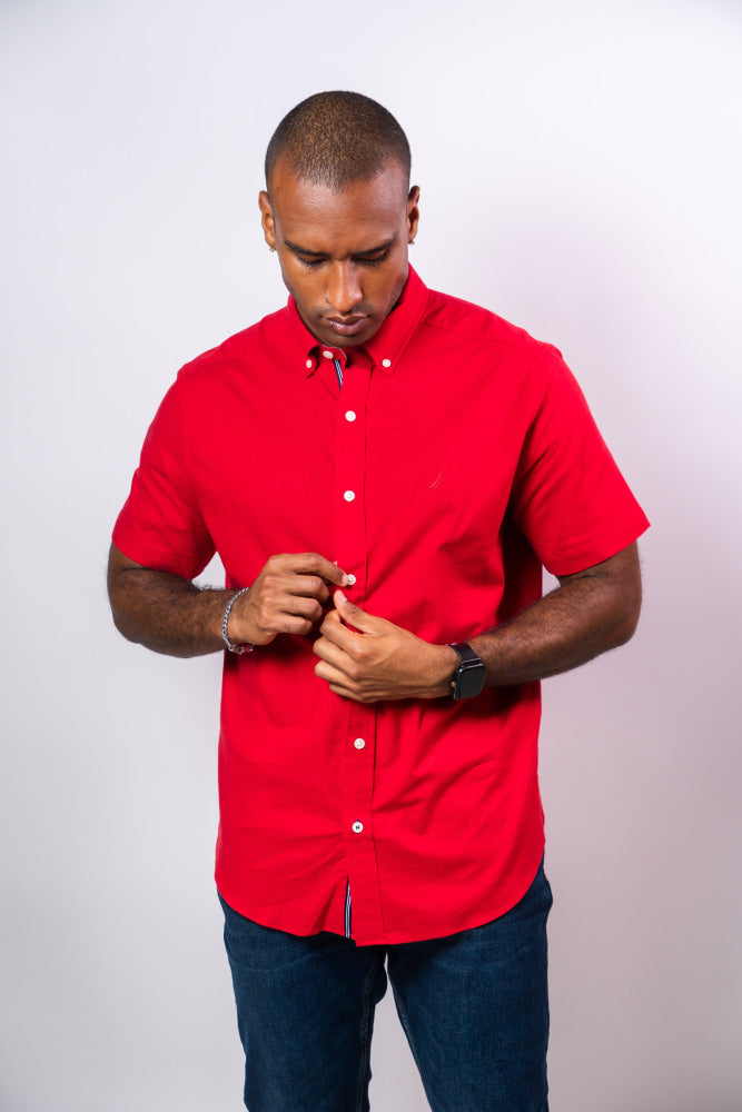 Camisa Manga Corta Hombre Nautica Classic Fit - Camisas