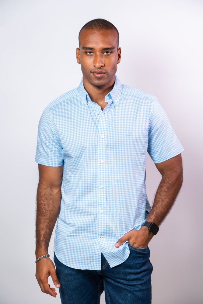 Camisa Manga Corta Hombre Nautica Classic Fit - Camisas