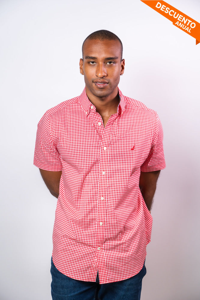 Camisa Manga Corta Hombre Nautica Classic Fit - Camisas