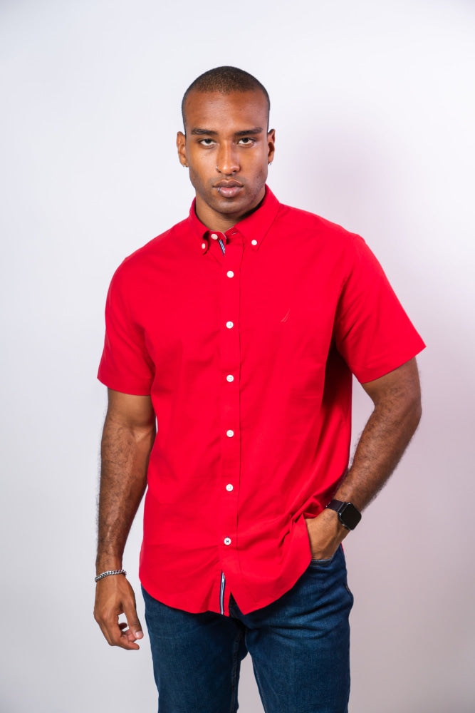 Camisa Manga Corta Hombre Nautica Classic Fit - Camisas