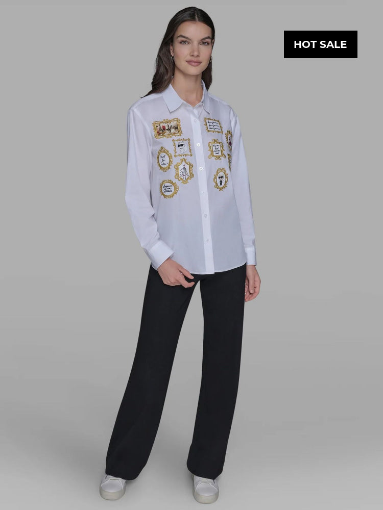 Camisa Manga Larga Blanca Mujer Karl Lagerfeld - Camisas