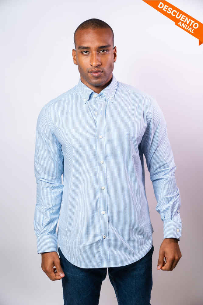 Camisa Manga Larga Hombre Nautica Classic Fit - Camisas