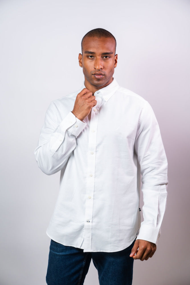 Camisa Manga Larga Hombre Nautica Classic Fit - Camisas