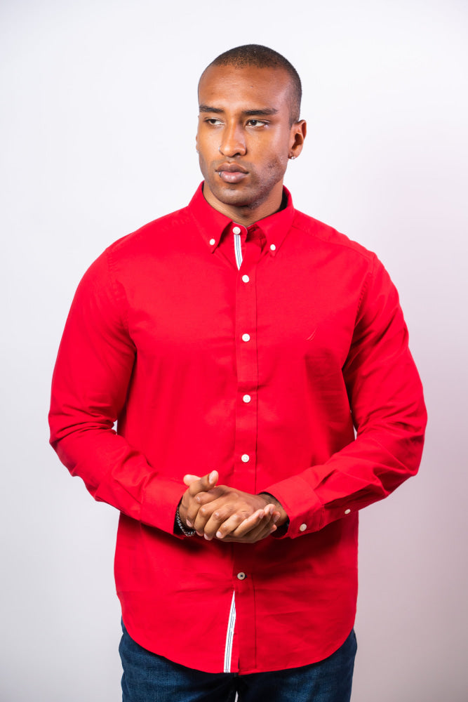 Camisa Manga Larga Hombre Nautica Classic Fit - Camisas