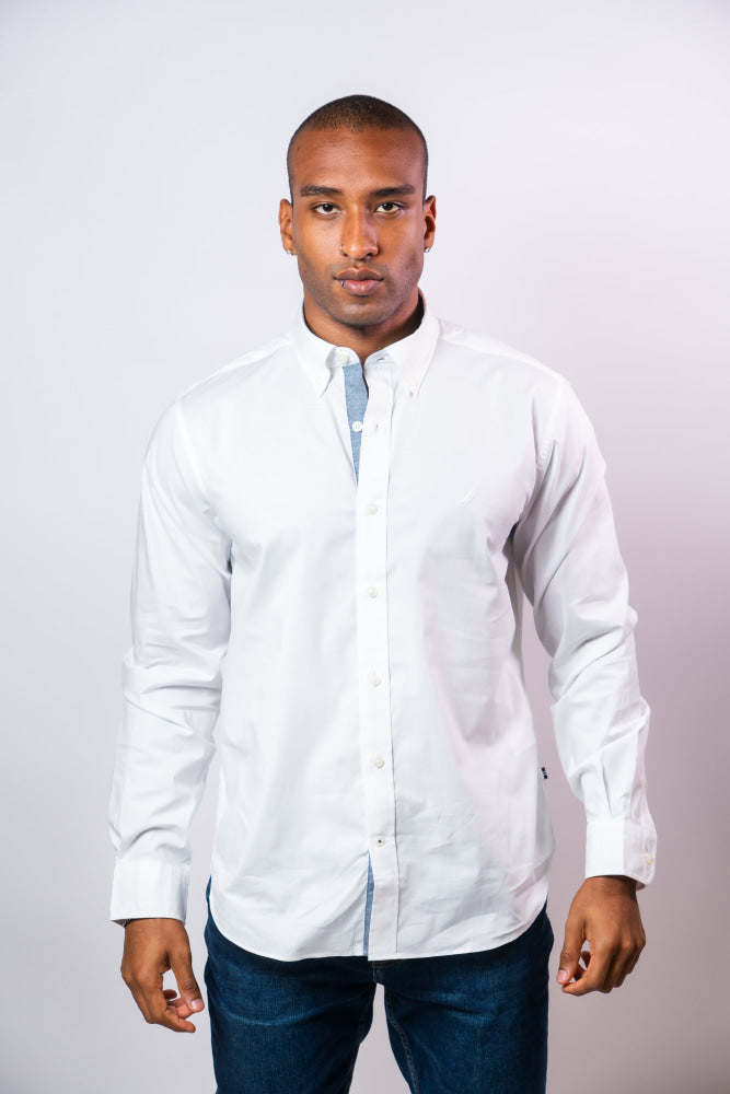 Camisa Manga Larga Hombre Nautica Classic Fit - Camisas