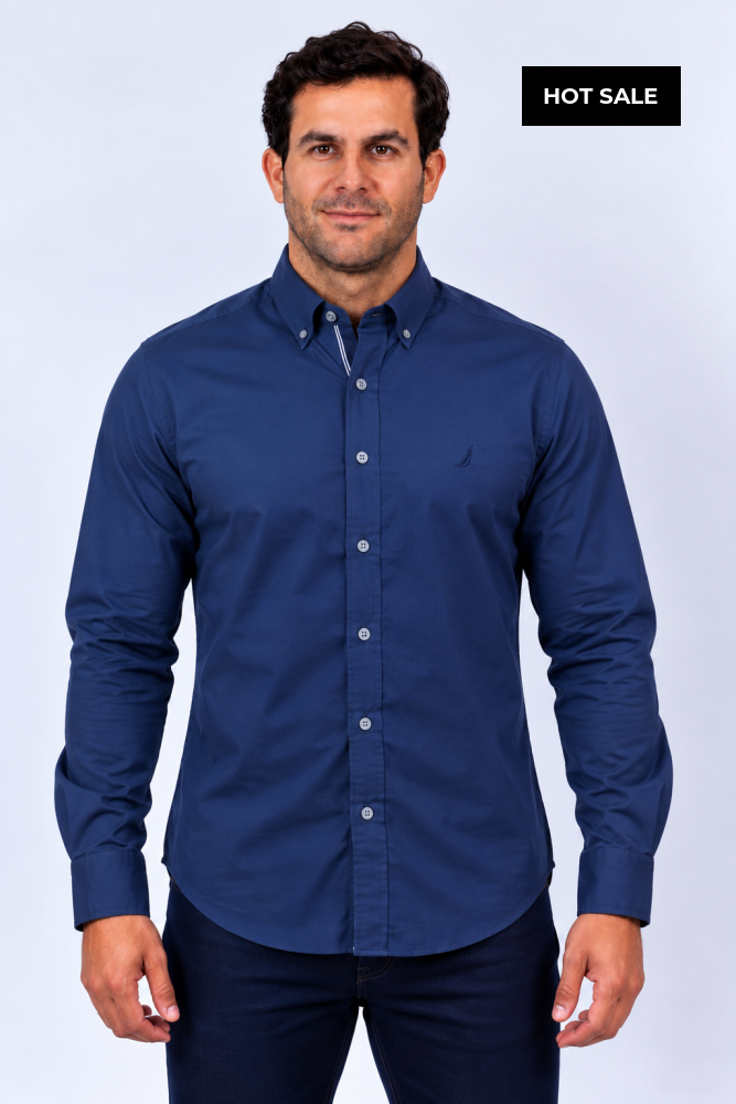Camisa Manga Larga Hombre Nautica Classic Fit - Camisas