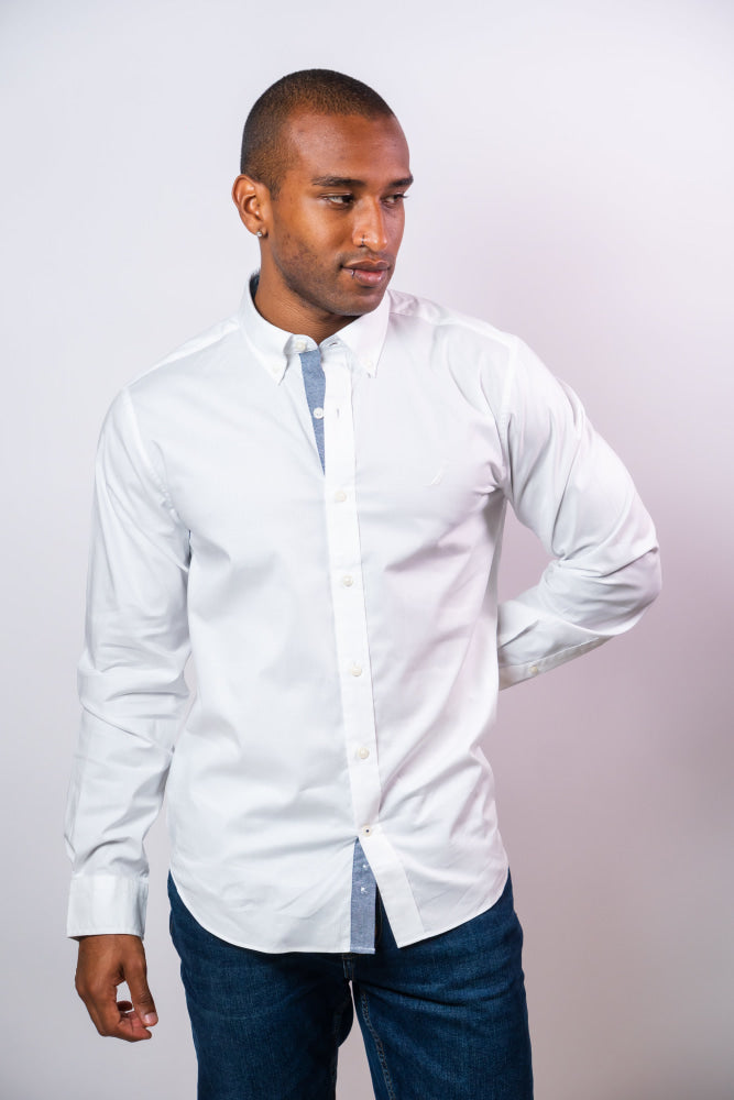 Camisa Manga Larga Hombre Nautica Classic Fit - Camisas