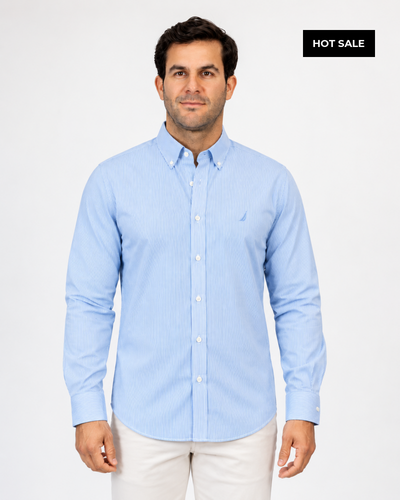 Camisa Manga Larga Hombre Nautica Classic Fit - Camisas