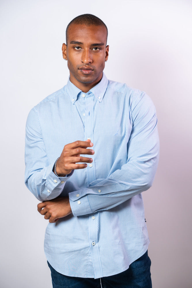 Camisa Manga Larga Hombre Nautica Classic Fit - Camisas