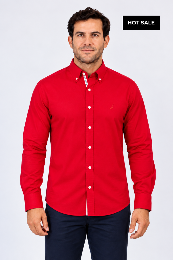 Camisa Manga Larga Hombre Nautica Classic Fit - Camisas