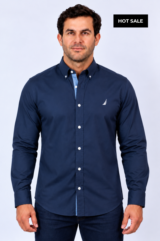 Camisa Manga Larga Hombre Nautica Classic Fit - Camisas