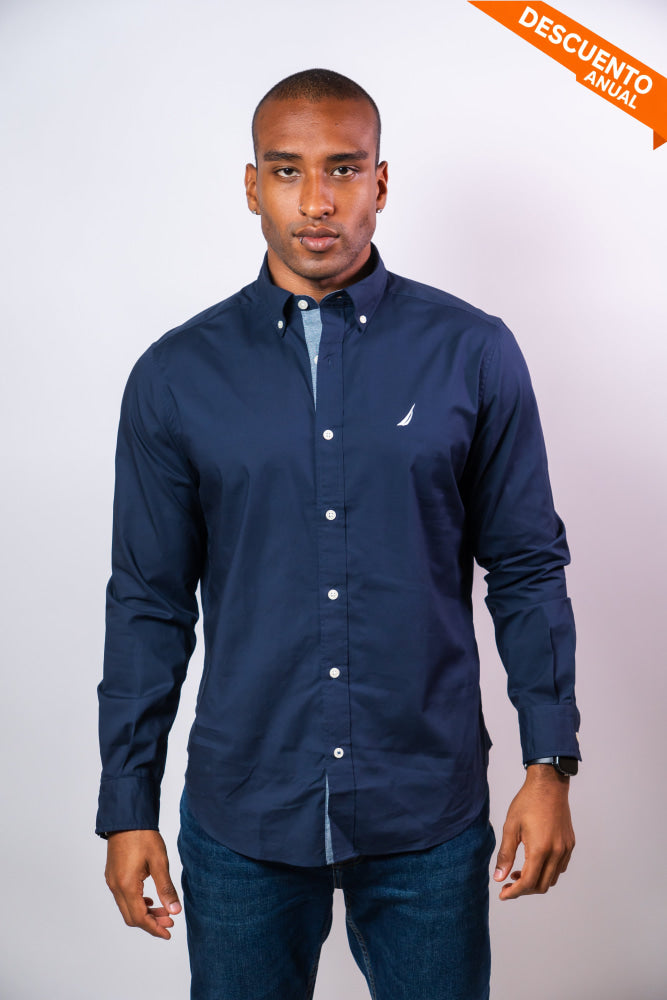 Camisa Manga Larga Hombre Nautica Classic Fit - Camisas