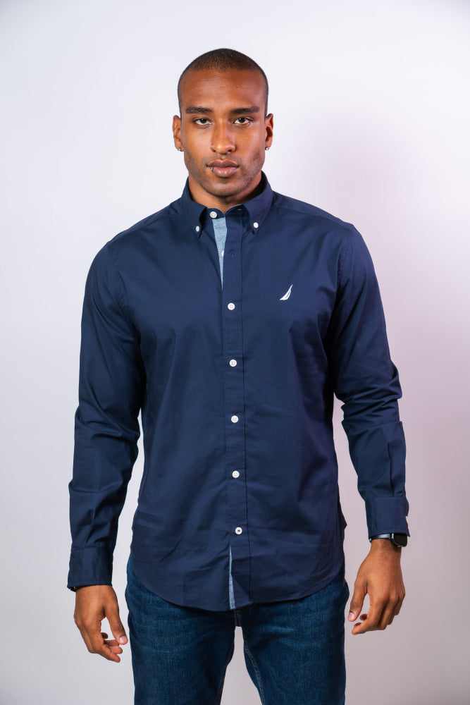 Camisa Manga Larga Hombre Nautica Classic Fit - Camisas
