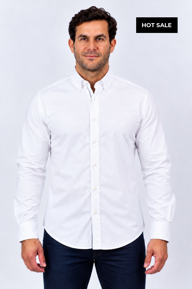 Camisa Manga Larga Hombre Nautica Classic Fit - Camisas