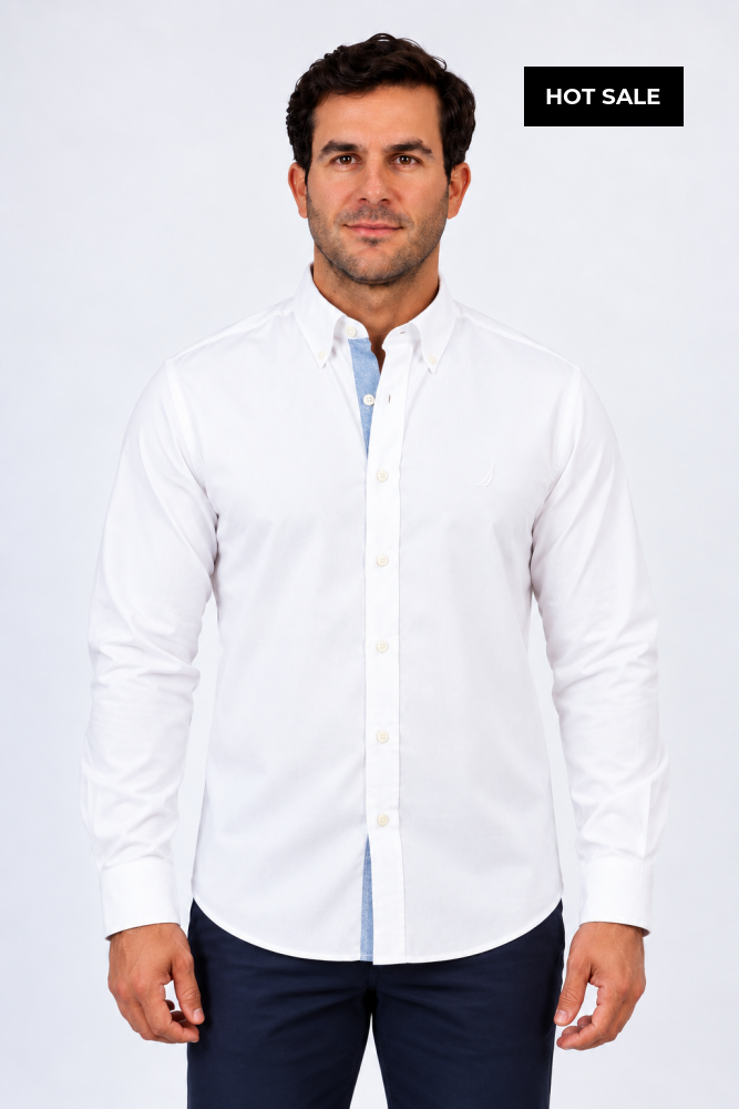Camisa Manga Larga Hombre Nautica Classic Fit - Camisas