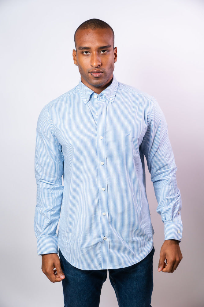 Camisa Manga Larga Hombre Nautica Classic Fit - Camisas