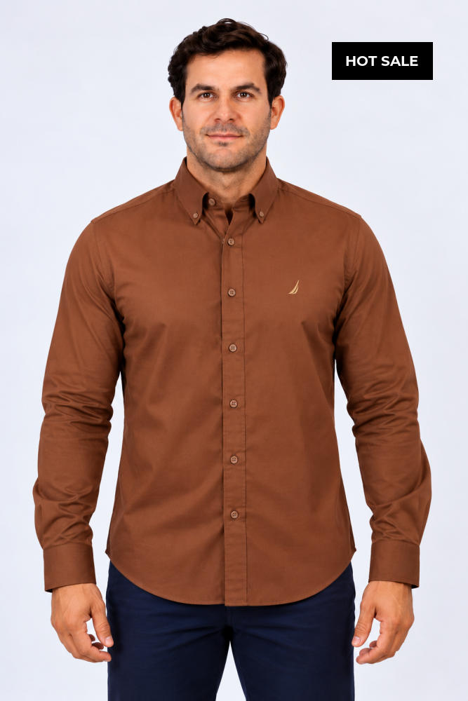 Camisa Manga Larga Hombre Nautica Classic Fit - S - Camisas