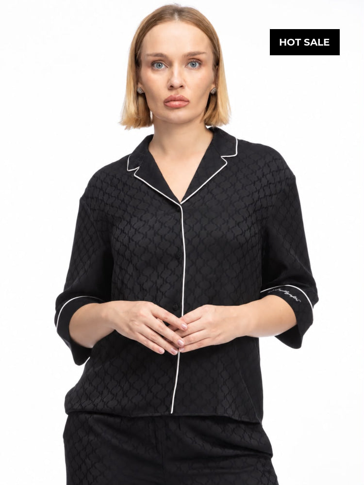 Camisa Manga Larga Negra Mujer Karl Lagerfeld - Camisas