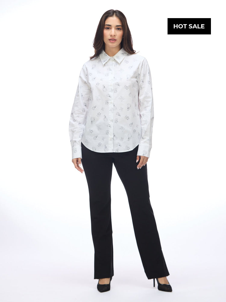 Camisa Mnaga Larga Blanca Mujer Karl Lagerfeld - Camisas
