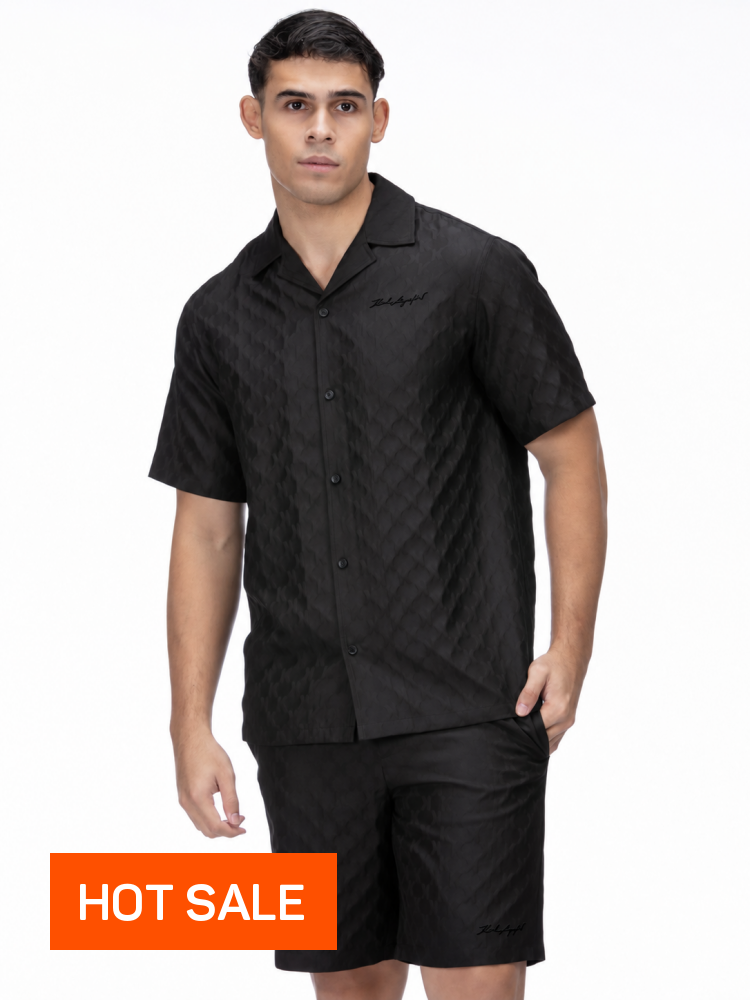 Camisa Negra Manga Corta Hombre Karl Lagerfeld - Camisas