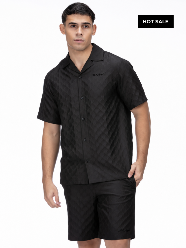 Camisa Negra Manga Corta Hombre Karl Lagerfeld - Camisas