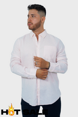 Camisa Penguin Lino Pink S Camisas