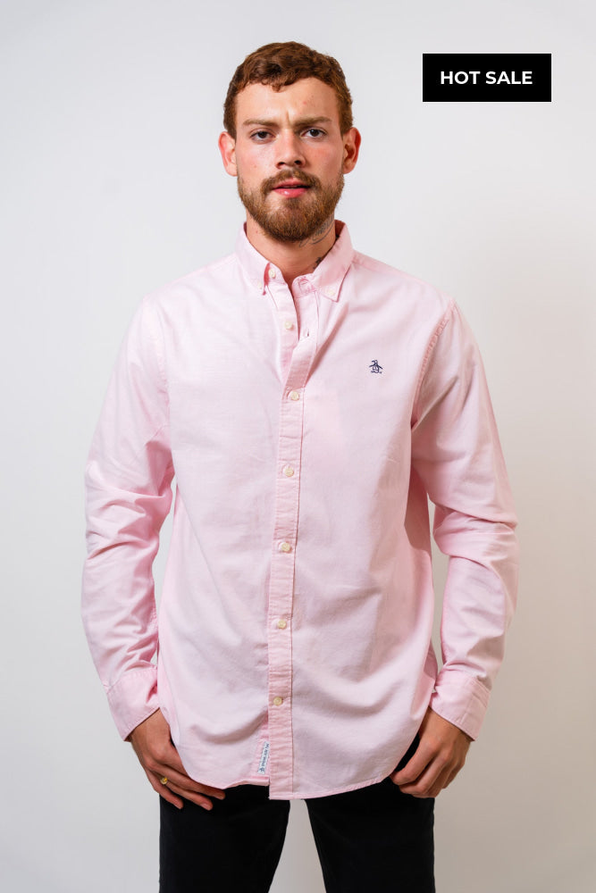 Camisa Rosada Hombre Manga Larga Penguin - Camisas