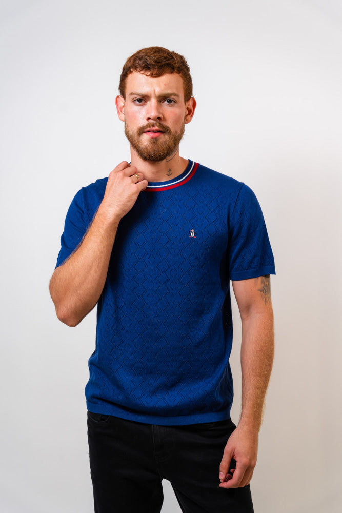 Camiseta Azul Con Diseño Hombre Penguin - Camiseta