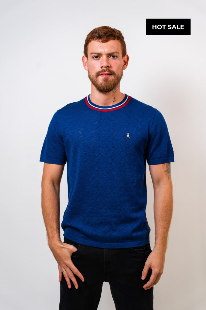 Camiseta Azul Con Diseño Hombre Penguin - Camiseta
