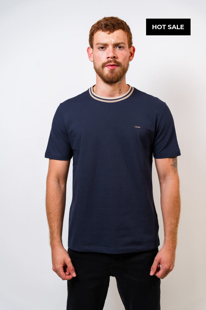 Camiseta Básica Azul Hombre Carven - Camiseta